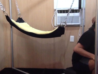 Homemade DILF assdrilled in sling