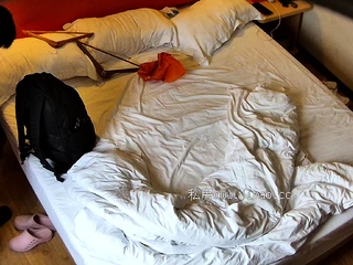 Cute amateur asian web cam girl playing with her toy