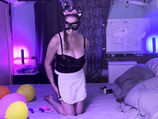 Latex Rubber Kitty French Maid