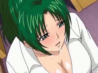 Green haired hentai girl gets ass slapped
