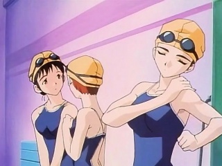 3 girl shows her in swim...