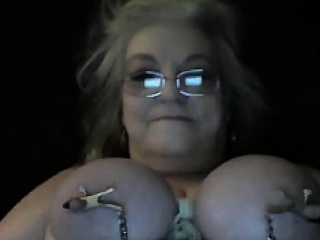 Granny Abusing Her Tits And Nipples...