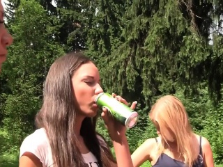 Russian College Babes Fingerfucked In Forest...