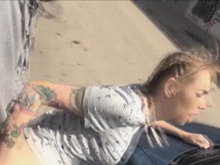Banging blonde teen on street
