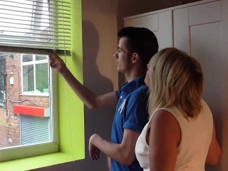 Busty Mom Pleasures A Guy For Fixing Her Shutters...