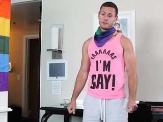 Hot Jock Gets Ready For Gay Pride And Convinces His...