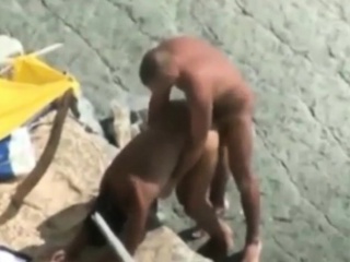 Public swingers sex at the beach