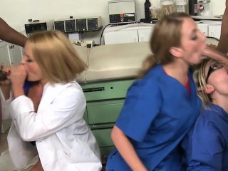 Doctor and nurses cocksucking and fucking