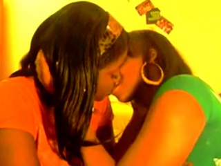 Black girls kissing ...