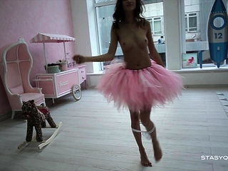 Sveta Wearing A Pink Ballerina Tutu Dress...