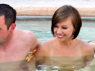 Couples Surround Each Other At Hot Tub...