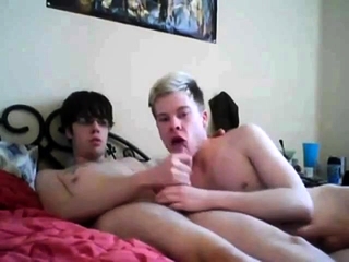 Hot blowjob ends with twink mouthful of cum