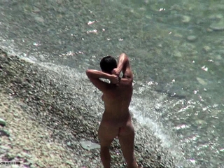 Voyeur Video Of Sexy Brunette Nude Hottie At The Beach...