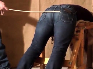 Caned Over Tight Jeans Daddy Boy...
