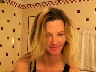 Aroused Blonde Mom Records Herself While Dressing...