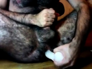 Hairy Guy And His Dildo...