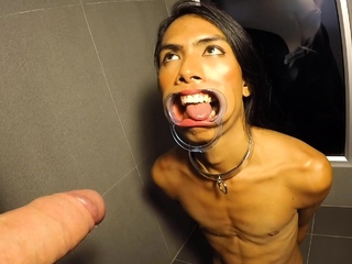 Extreme Asian Ladyboy Pissing Blowjob...