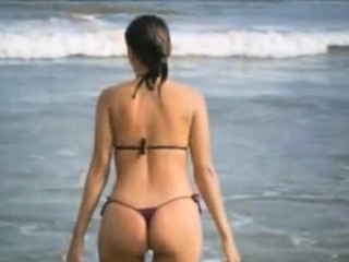 Amateur girl hot thong scene on the beach