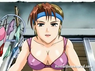 Hot Hentai Babe In Purple Lingeria Smoking And Teasing A...