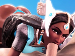 Slutty symmetra from overwatch gets a big thick dick