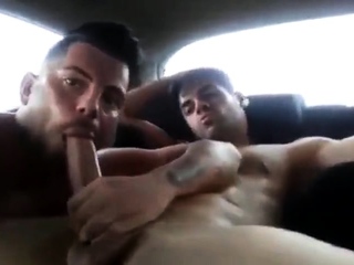 Hot latino blowjob in car