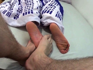 Playing footsies with my best friend