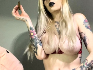 Awesome teen with big boobs dildo masturbation