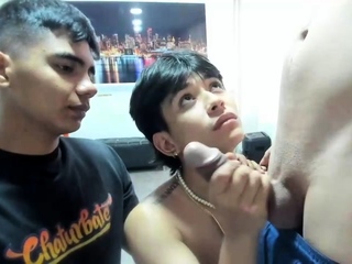Twinks Share Blowjobs And Handjobs...