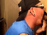 Gloryhole mature BJ gay takes mouthjizz