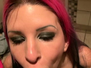 Busty dating babe fucked in toilet POV