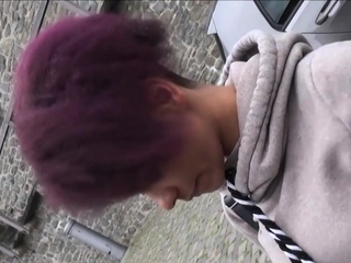 Young half-black woman seduced into sex outdoors