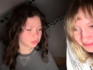 Brunette and Blonde Teen with Long Ass Nails