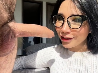 Japanese milf likes public blowjob