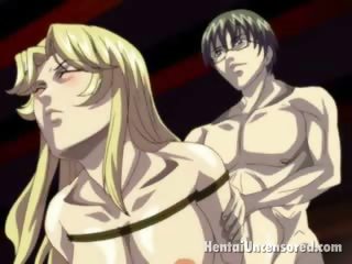 Stockinged hentai nymphet getting wet slit fingered and