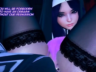 Two 3d cartoon cuties are ready for their bath