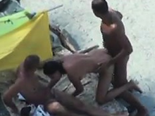 Threesome at the beach
