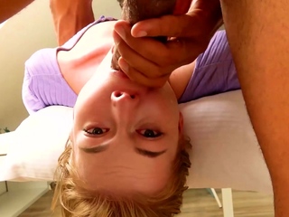 Sexy Blonde Teen Face Fucked Upside Down