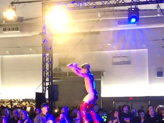 Beautiful amateur blonde barmaid paid sex in public