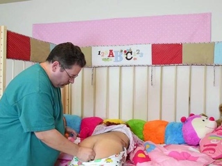 Red: Mini-Enema in Crib