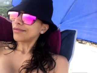 First-time Nudist Hesitates to Undress on Beach