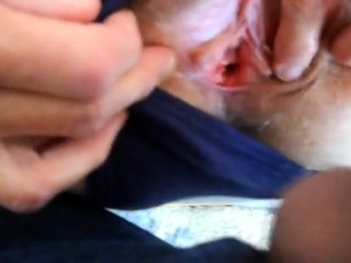 Hairy pussy girl gets fucked and filled with cum