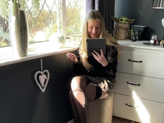 Classy blonde reacts of small dick