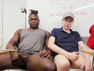 Bored students jerk off together!