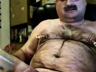 Daddy Bear Strokes His Cock