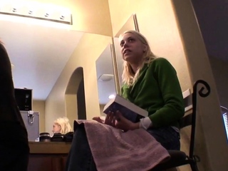 Behind the scenes with busty babe