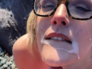 Blonde Blowjob Huge Cumshot Facial