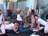 Tattooed Gays Satisfied In Group Fucking
