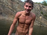 Sexy blonde athletic boy handjob