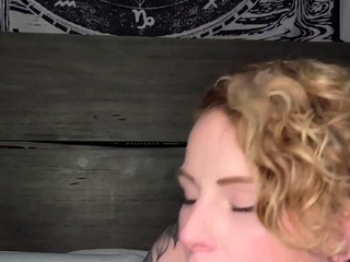 Bitch gives wam blowjob and handjob in pov scene