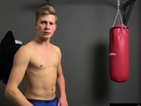 Cute Blond Czech Boy Shows Off Big Dick and Balls in Gym